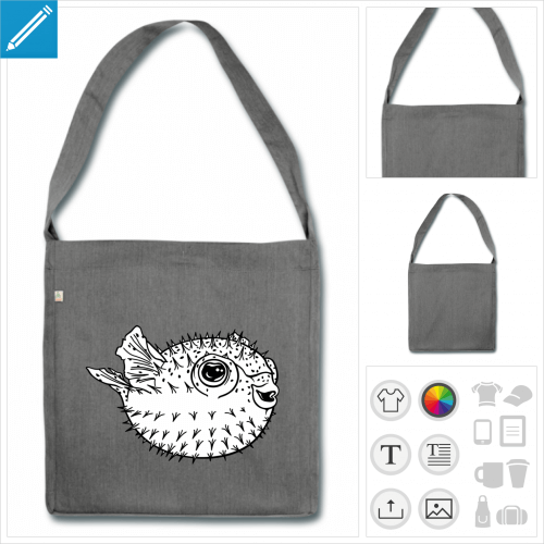 sac  bandoulire puffer fish  personnaliser en ligne