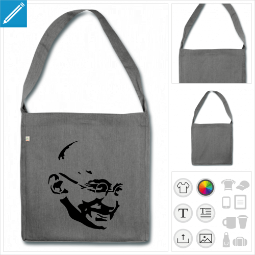 sac  bandoulire Mahatma Gandhi  crer en ligne