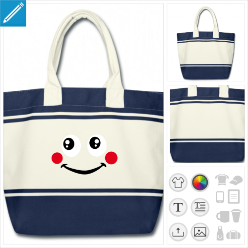 sac de courses sourire personnalisable