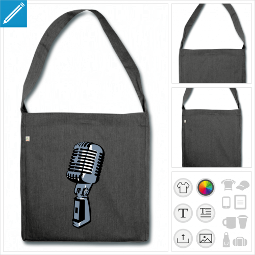 sac cabas microphone  personnaliser en ligne