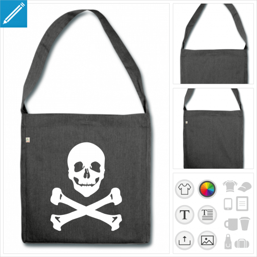 sac  bandoulire pirate os croiss  imprimer en ligne