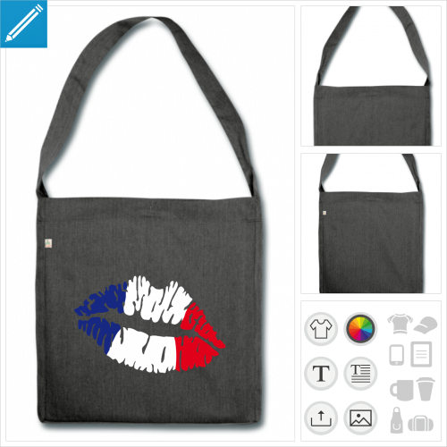 sac bleu blanc rouge  personnaliser, impression unique