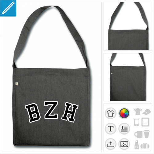 sac  bandoulire Breizh personnalisable