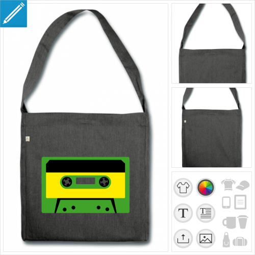 sac de courses cassette audio  crer en ligne