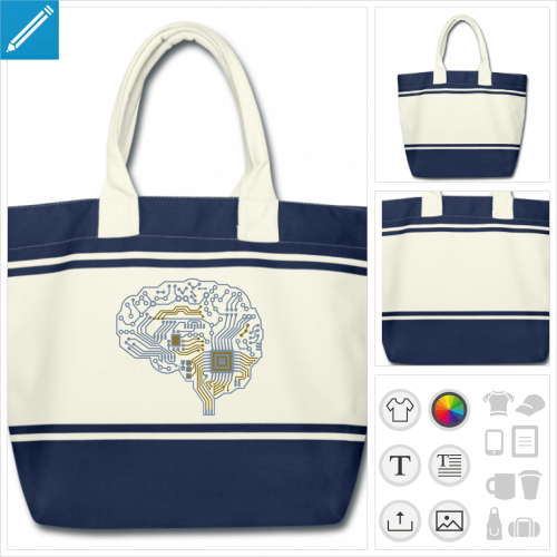 sac de courses geek  personnaliser et imprimer en ligne