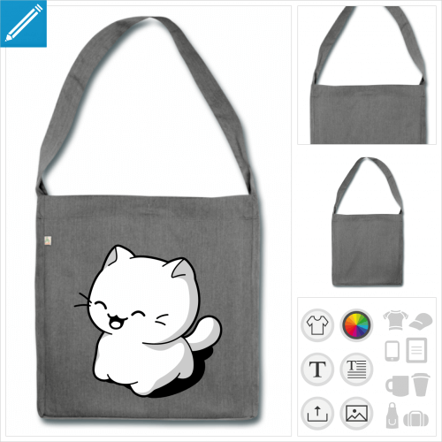 sac à bandoulière chat kawaii à créer soi-même