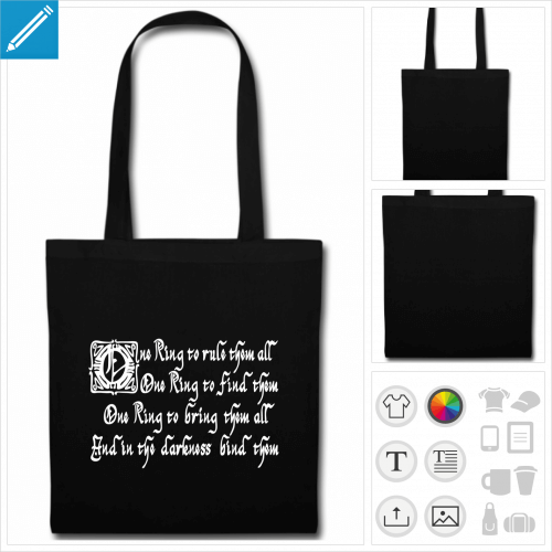 tote bag one ring personnalisable
