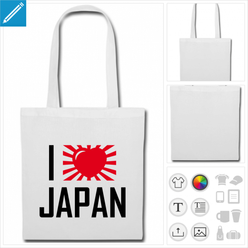 sac tissu cur japon  personnaliser