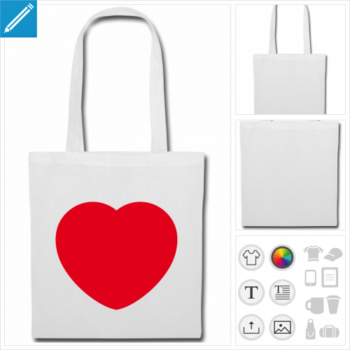 sac de courses i love  personnaliser et imprimer en ligne