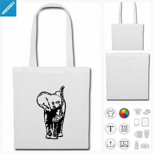 sac tote bag lphant personnalisable