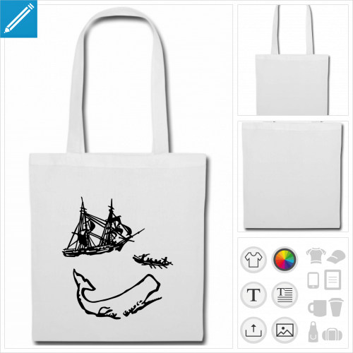 sac de courses moby dick  personnaliser en ligne