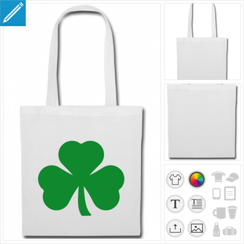 tote bag Irlande personnalisable, impression  l'unit