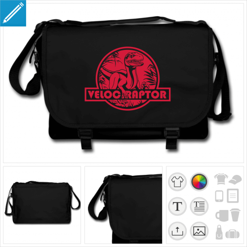 sac de cours velociraptor  personnaliser