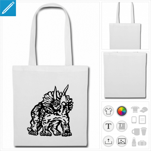 tote bag dinosaure  personnaliser en ligne