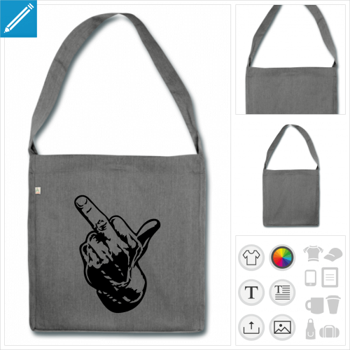 sac  bandoulire fuck you  personnaliser et imprimer en ligne