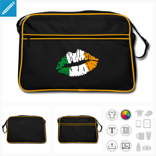 sac sport drapeau irlandais à personnaliser