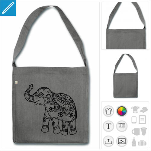 sac  bandoulire lphant inde  personnaliser en ligne