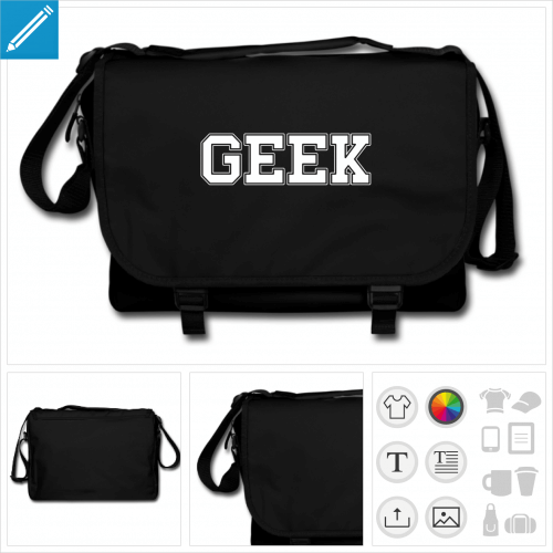 sac  bandoulire geeks  personnaliser et imprimer en ligne