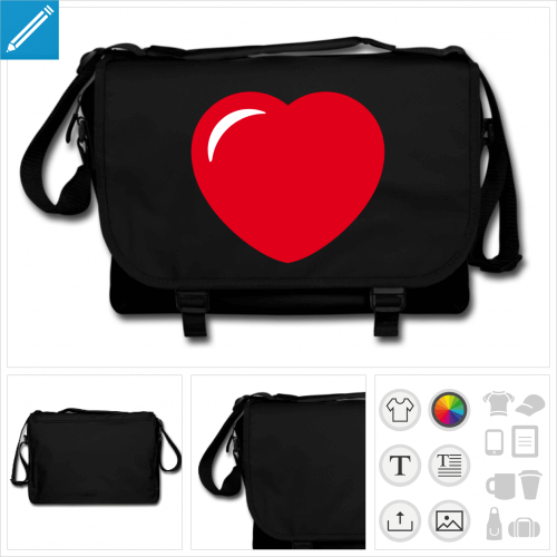 sac  bandoulire coeur  imprimer en ligne