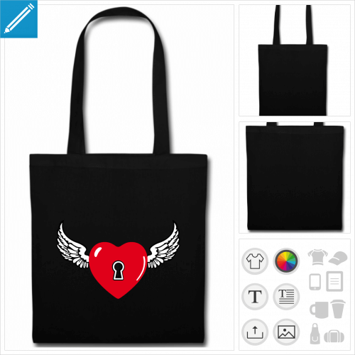 tote bag coeur  crer en ligne