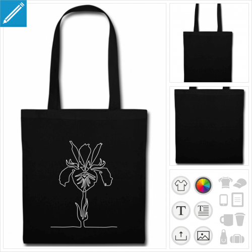 tote bag iris fleur  crer soi-mme