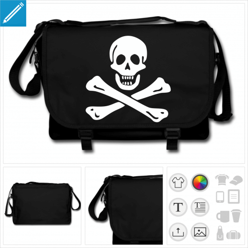 sac noir Jolly Roger  personnaliser