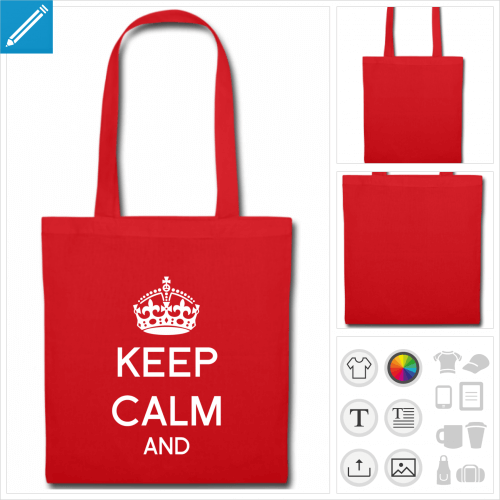 tote bag keep calm  personnaliser