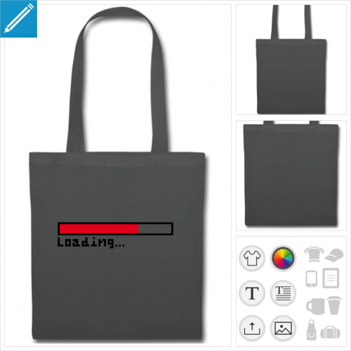 tote bag barre de chargement personnalisable