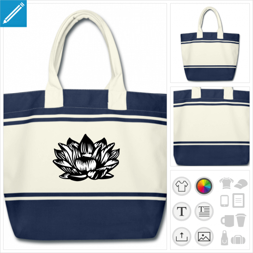 sac de courses fleur de lotus  crer en ligne