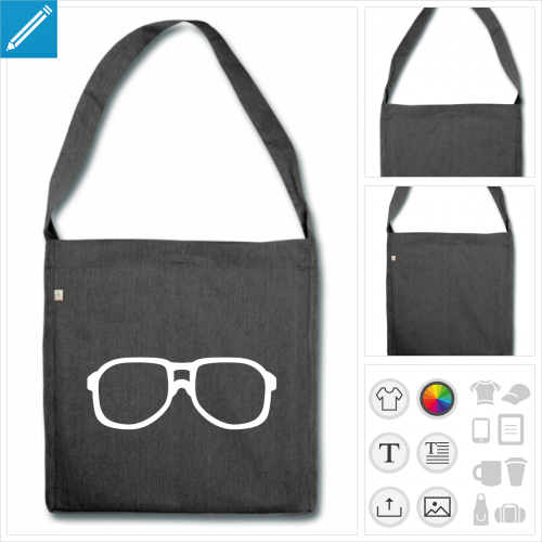 sac cabas lunettes nerd  personnaliser et imprimer en ligne