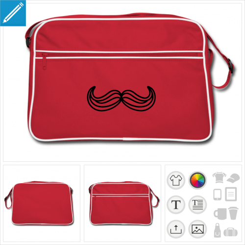 sac vintage moustache humour  imprimer en ligne