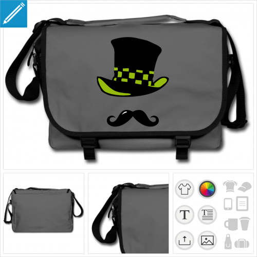 sac de cours moustache rigolote  crer soi-mme