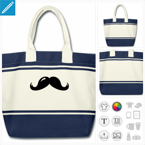 sac moustache reflet  imprimer en ligne