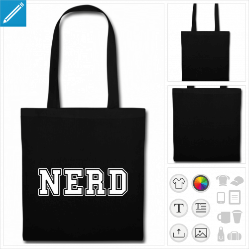 tote bag nerd  personnaliser et imprimer en ligne