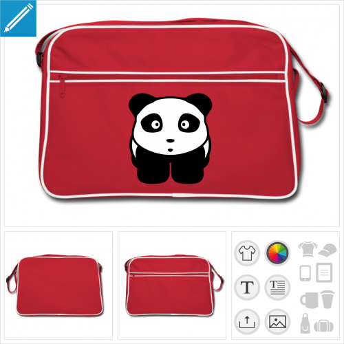 sac retro panda  imprimer en ligne