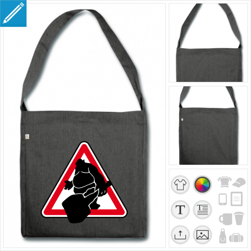 sac  bandoulire attention troll  crer en ligne