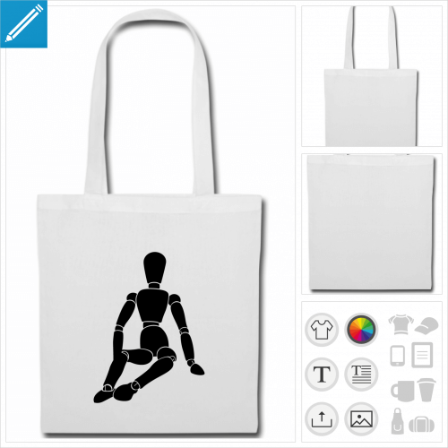 tote bag bonhomme  personnaliser, impression unique