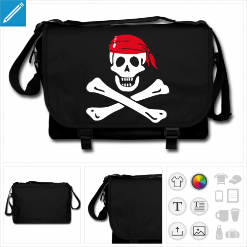 sac de cours pirate  personnaliser