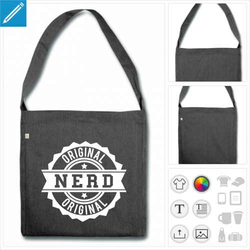 sac de courses nerd original  personnaliser, impression unique