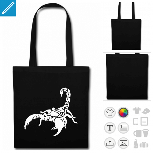 sac de courses scorpion dessin  imprimer en ligne