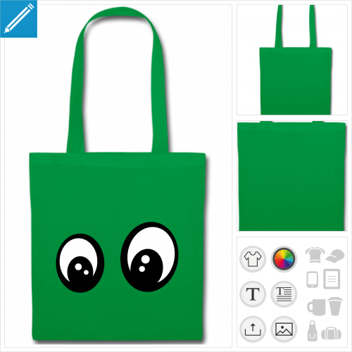 tote bag yeux rigolos  crer soi-mme