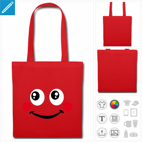 tote bag sourire  personnaliser en ligne