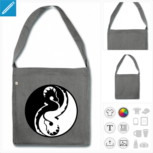 sac cabas symbole dragon à créer en ligne