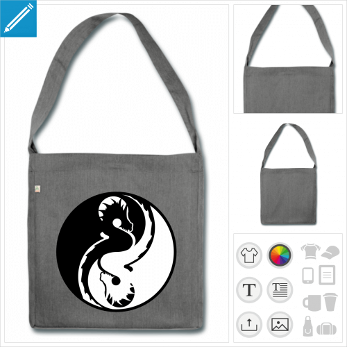 sac cabas symbole dragon  crer en ligne