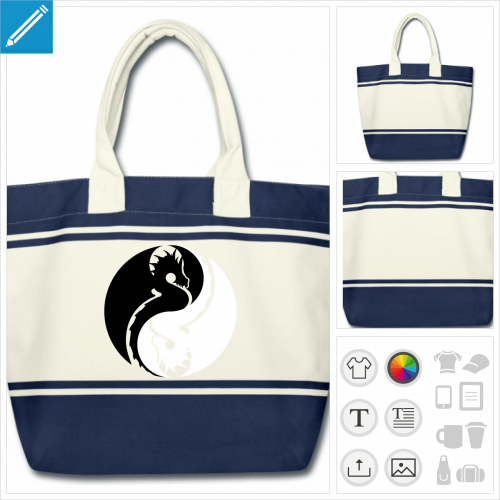 sac de courses dragon  personnaliser en ligne