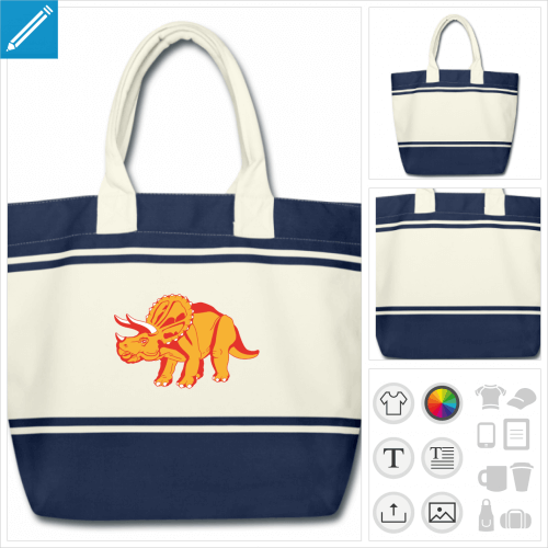 sac tricratops  personnaliser et imprimer en ligne