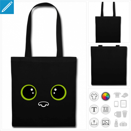 tote bag yeux kawaii  crer en ligne