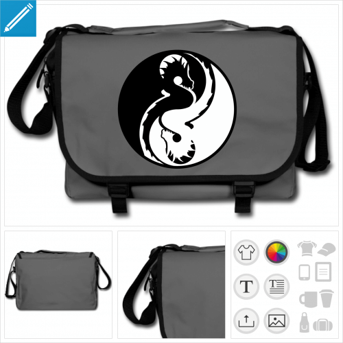 sac bandoulire yin yang  imprimer en ligne