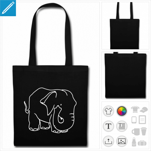 tote bag lphants  personnaliser en ligne