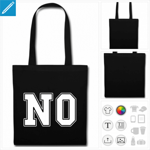 sac tote bag noir no  personnaliser